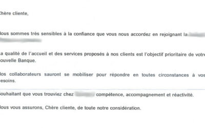 J’ai reçu un courrier de ma banque …